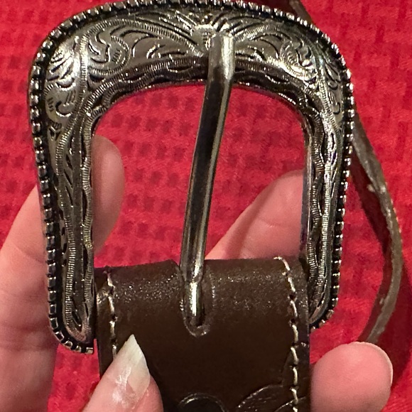 Unisex lucky & blessed brand real leather belt tooled leather Mexican finish. - Picture 4 of 10